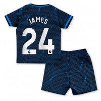 Fotbalové Dres Chelsea Reece James #24 Dětské Venkovní 2023-24 Krátký Rukáv (+ trenýrky)